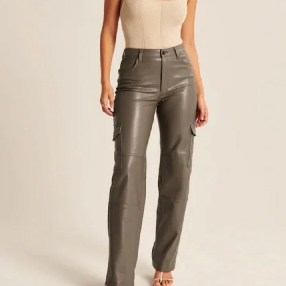 Abercrombie & Fitch vegan leather 90s cargo pants